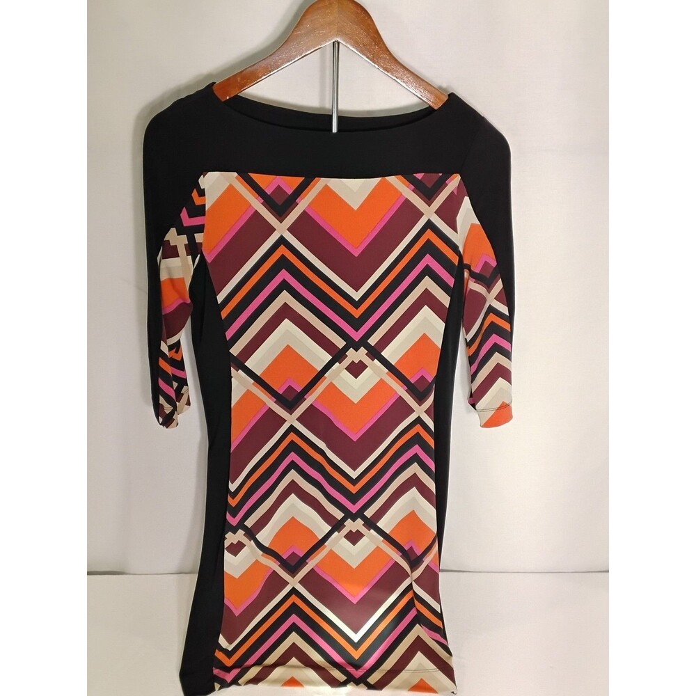 Banana Republic Women's Shift Dress Stretch Plaid 3/4 Sleeve Size XS Excellent